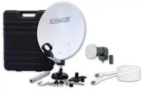 Camping Satellitenanlage Stahl Hellgrau 35 cm