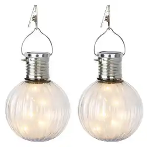BELAVI Solar LED Glühbirnen, 2er-Set, Wellen, Weiß