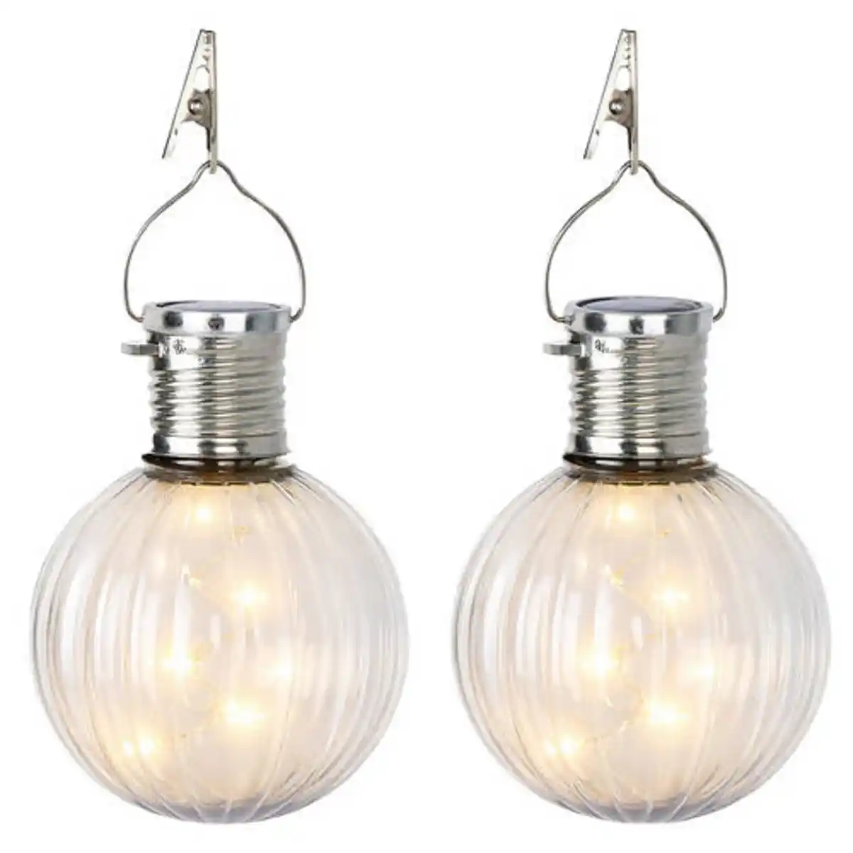 Bild 1 von BELAVI Solar LED Glühbirnen, 2er-Set, Wellen, Weiß