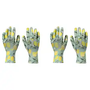 GARDENLINE Damen oder Herren Gartenhandschuhe 2er-Pack, Zitrone, 7/S