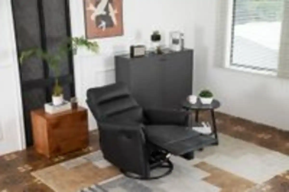 Bild 4 von Verstellbarer Relaxsessel / Massagesessel, ca. 75 x 94,5 x 100,5 cm - Schwarz in Lederoptik