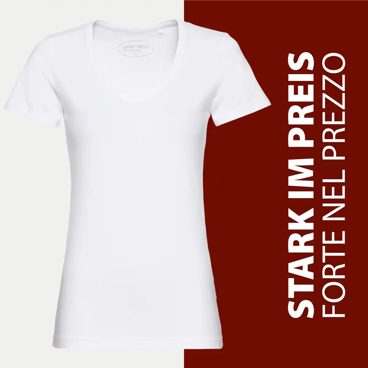 Bild 1 von Damen-T-Shirt mit V-Ausschnitt