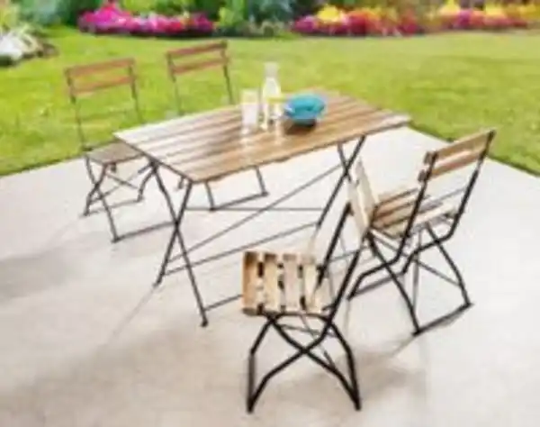 Bild 2 von 5tlg. IVY Bistro Set aus Akazienholz - Braun