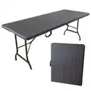 Bild 1 von Gartentisch in Holzoptik, Klapptisch 180 x 75 cm, Buffettisch bis 150 kg belastbar