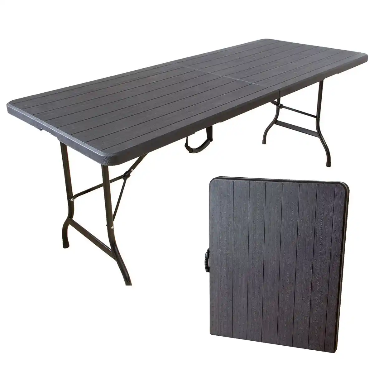 Bild 1 von Gartentisch in Holzoptik, Klapptisch 180 x 75 cm, Buffettisch bis 150 kg belastbar