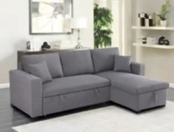 Bild 2 von Ecksofa mit Stauraum & Schlaffunktion, ca. 224 x 146 x 88 cm - Hellgrau