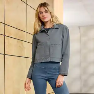 Damen-Jeansjacke mit Stickerei
