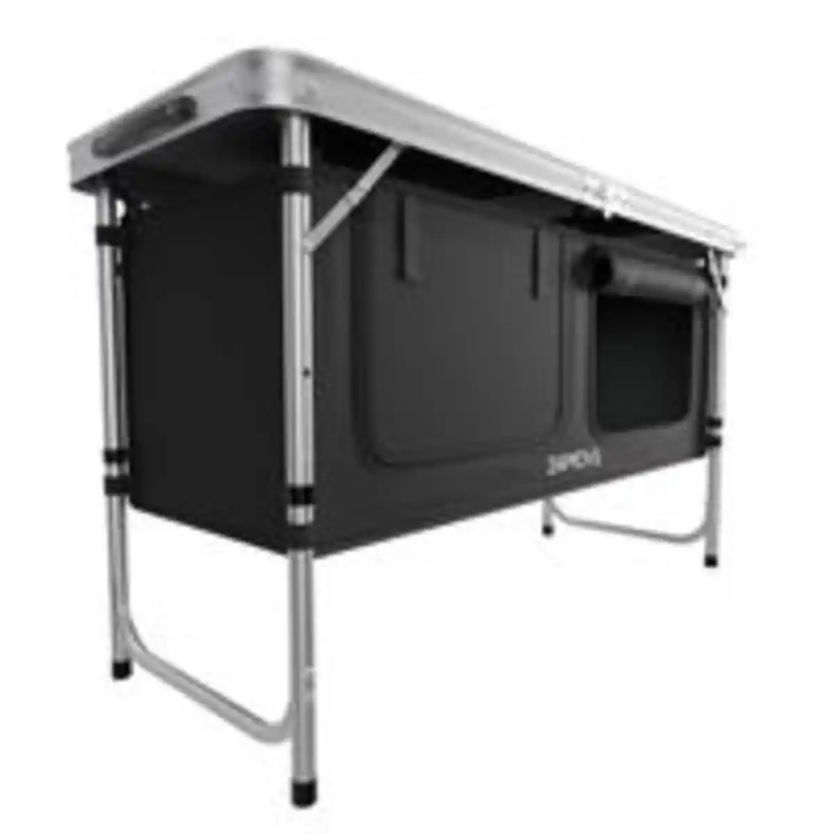 Bild 4 von Campingküche faltbar, Outdoorküche höhenverstellbar, mit Arbeitsplatte, Staufächer, Tragetasche