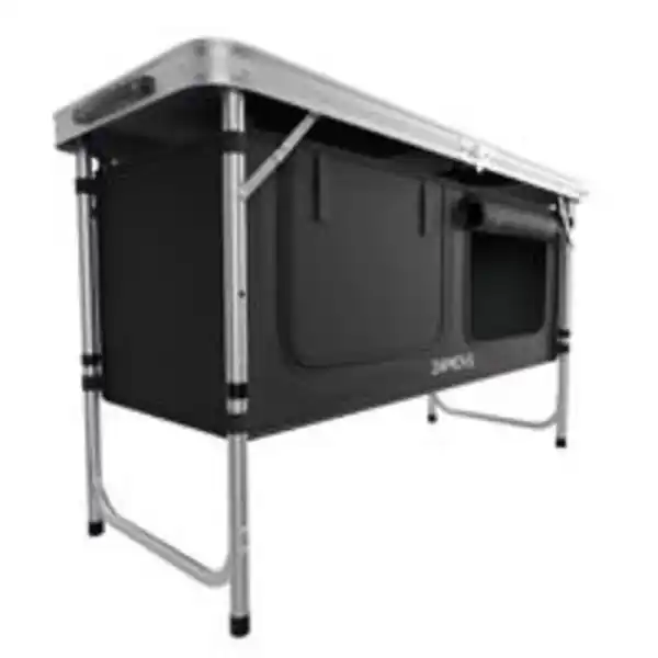 Bild 4 von Campingküche faltbar, Outdoorküche höhenverstellbar, mit Arbeitsplatte, Staufächer, Tragetasche