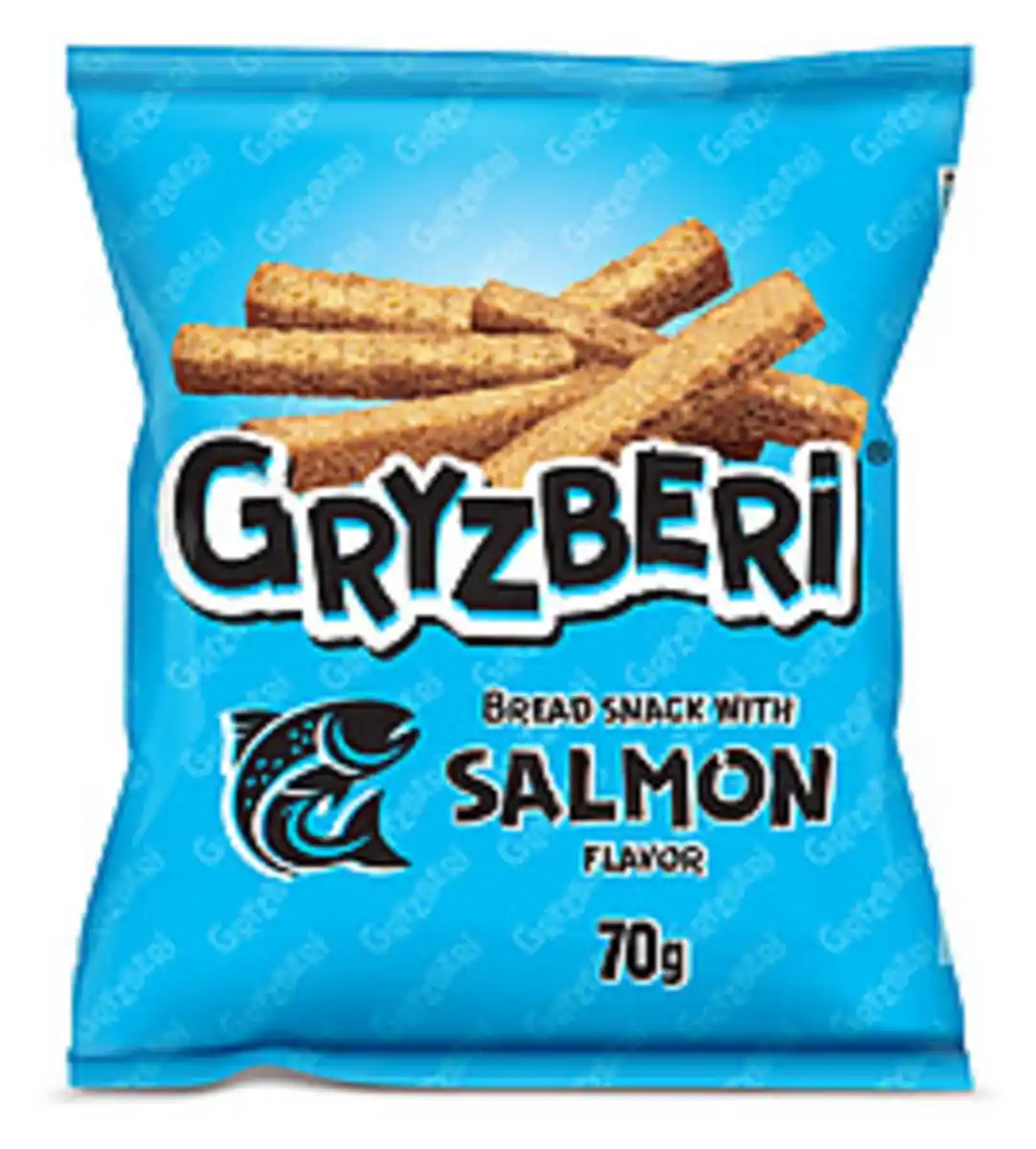 Bild 1 von "GRYZBERI" Snack aus geröstetem Weizenbrot mit Lachsgeschmac...