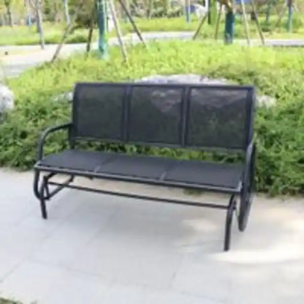 Bild 2 von 3-Sitzer Garten Schaukelbank, ca. 151 x 70 x 83 cm - Schwarz