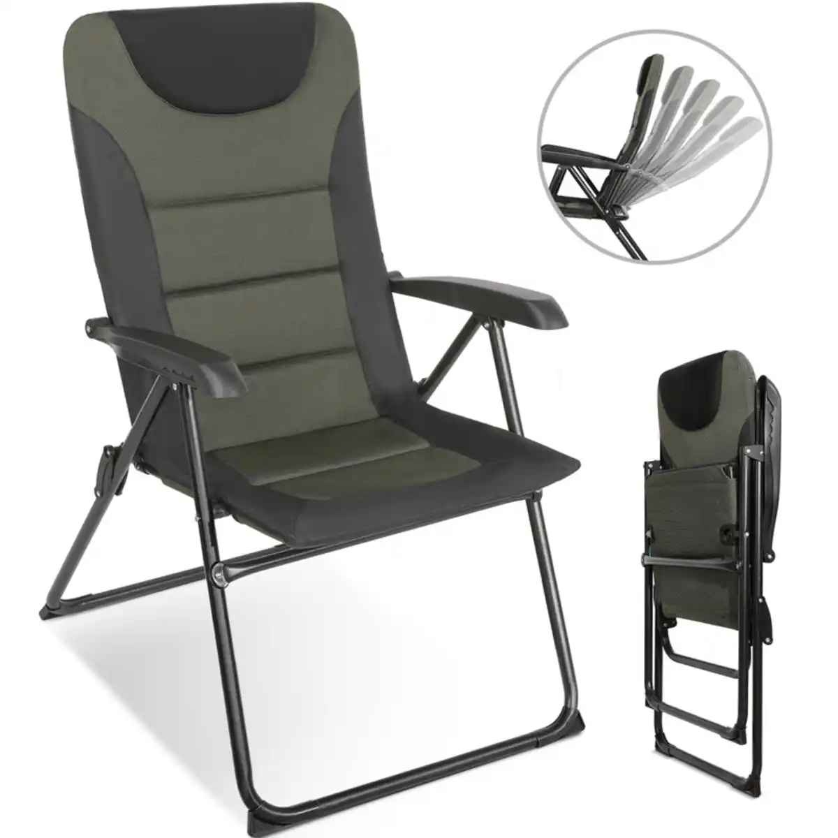 Bild 1 von HOMECALL Campingstuhl Gartenstuhl klappbar, polyester, 5 fach Verstellbarer Rückenlehne, bis 150kg