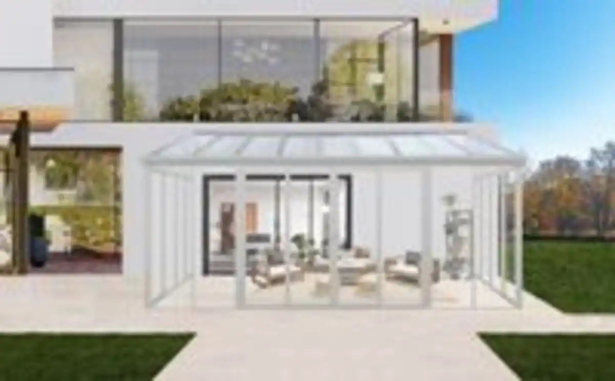 Bild 2 von Wintergarten aus Aluminium, ca. 300 x 548 x 312 cm - Weiß