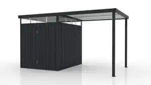 Metallgerätehaus 4.7㎡ Skylight mit 5.3㎡ Carport-Erweiterung 422 x 239 x 227 cm