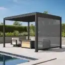 Bild 2 von 3,6-Meter-Vorhang mit Sonnen- und Windschutz Funktion für Pergola, ca. 342 x 277 cm - Anthrazit