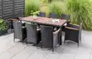 Bild 2 von 17tlg. Dining-Set VERA aus Polyrattan mit Holztisch inkl. Polsterauflagen