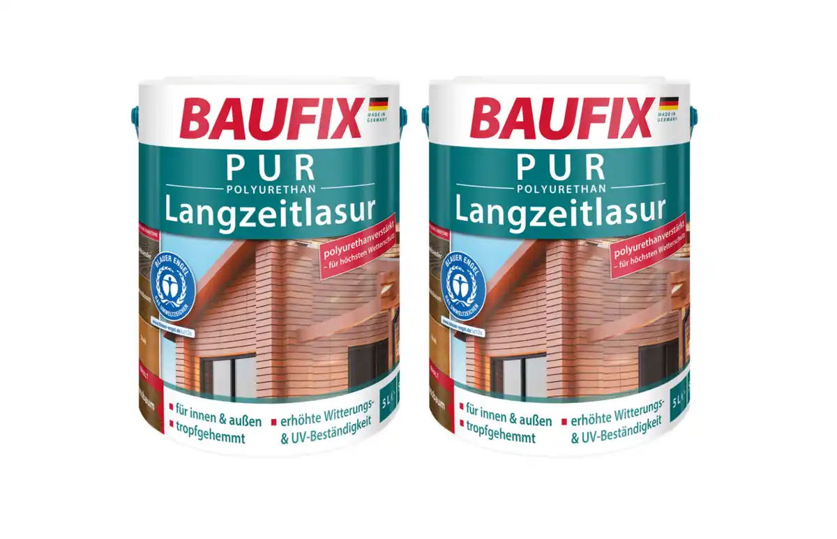 Bild 1 von BAUFIX PUR-Langzeitlasur eiche hell 5 L 2er Set