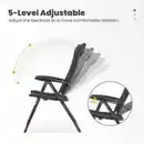 Bild 3 von HOMECALL Gartenstuhl Hochlehner Campingstuhl Balkonstuhl, 3D-Mesh, 5-Fach Verstellbar, Bis 150 KG