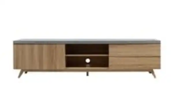 Bild 3 von TV-Schrank mit Schubladen und Push-Open-Funktion, ca. 200 x 39,5 x 53 cm – Betonoptik