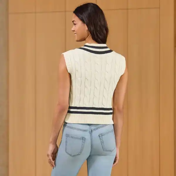 Bild 4 von Damen-Pullunder mit Zopfstrickmuster