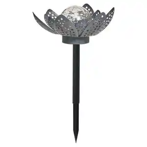 BELAVI Solar LED-Wasserlilie, Grau, Groß