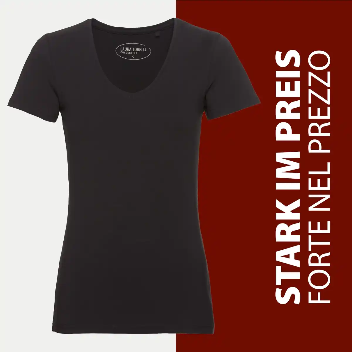 Bild 1 von Damen-T-Shirt mit V-Ausschnitt