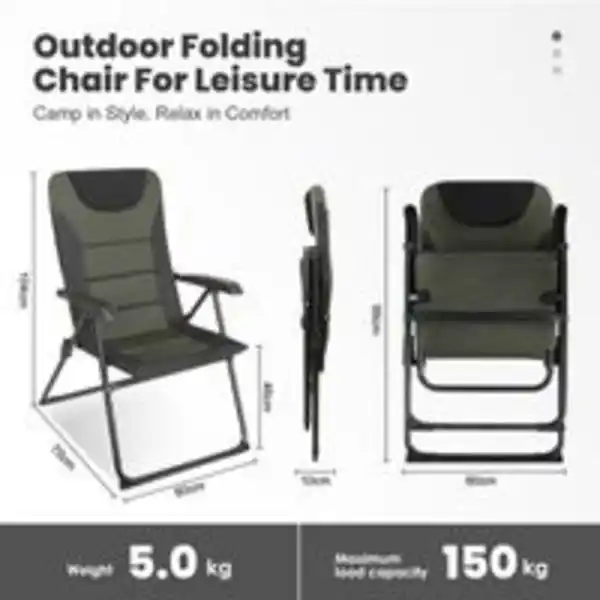 Bild 3 von HOMECALL Campingstuhl Gartenstuhl klappbar, polyester, 5 fach Verstellbarer Rückenlehne, bis 150kg
