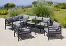 Bild 2 von 17tlg. Aluminium Eckloungeset-Set  "Malia" mit 2 Sessel, Tisch & Polsterauflagen - Schwarz/Grau