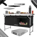 Bild 1 von Campingküche faltbar, Outdoorküche höhenverstellbar, mit Arbeitsplatte, Staufächer, Tragetasche