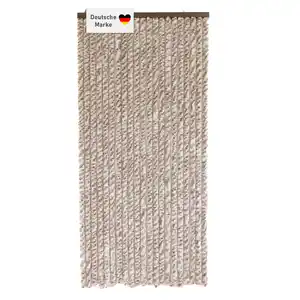 Flauschvorhang 90x200cm beige-braun-weiß meliert, Fliegenschutz, Türvorhang Wohnwagen