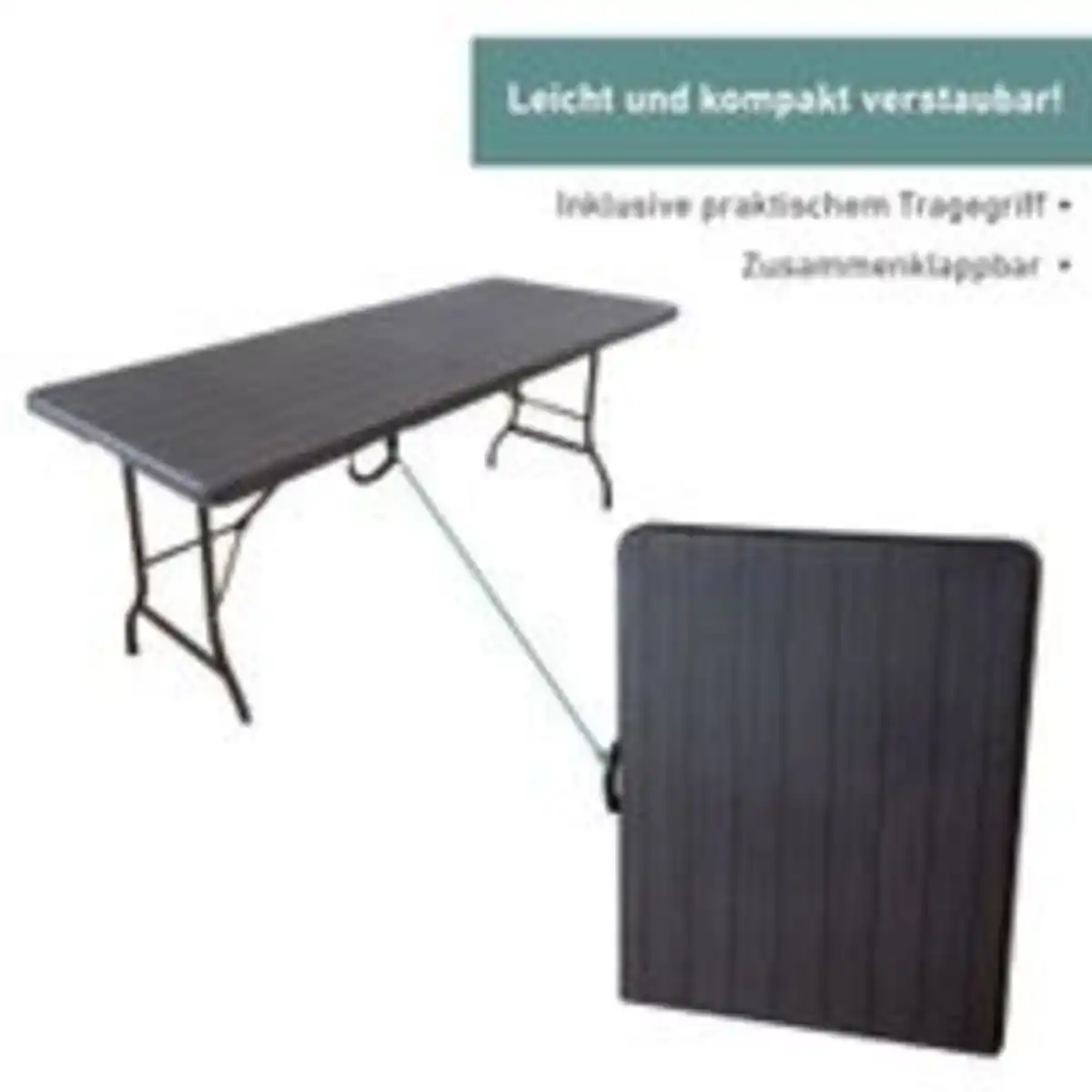 Bild 3 von Gartentisch in Holzoptik, Klapptisch 180 x 75 cm, Buffettisch bis 150 kg belastbar