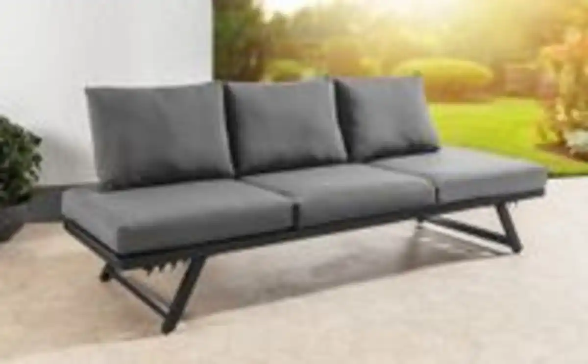 Bild 2 von 7tlg. Alu-Loungebank Arruzo mit verstellbarem Kopfteil - ca. 200 x 69 x H 31-71 cm
