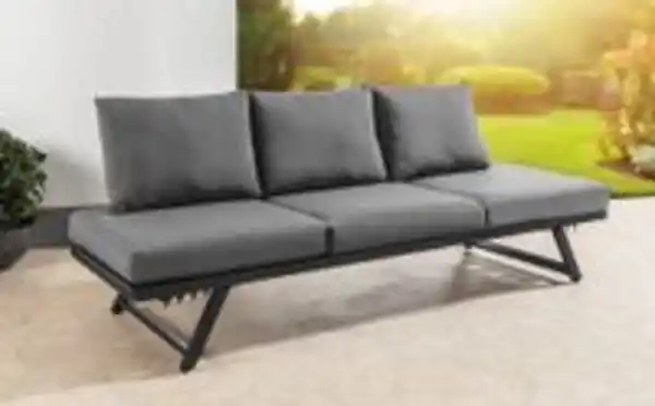 Bild 2 von 7tlg. Alu-Loungebank Arruzo mit verstellbarem Kopfteil - ca. 200 x 69 x H 31-71 cm