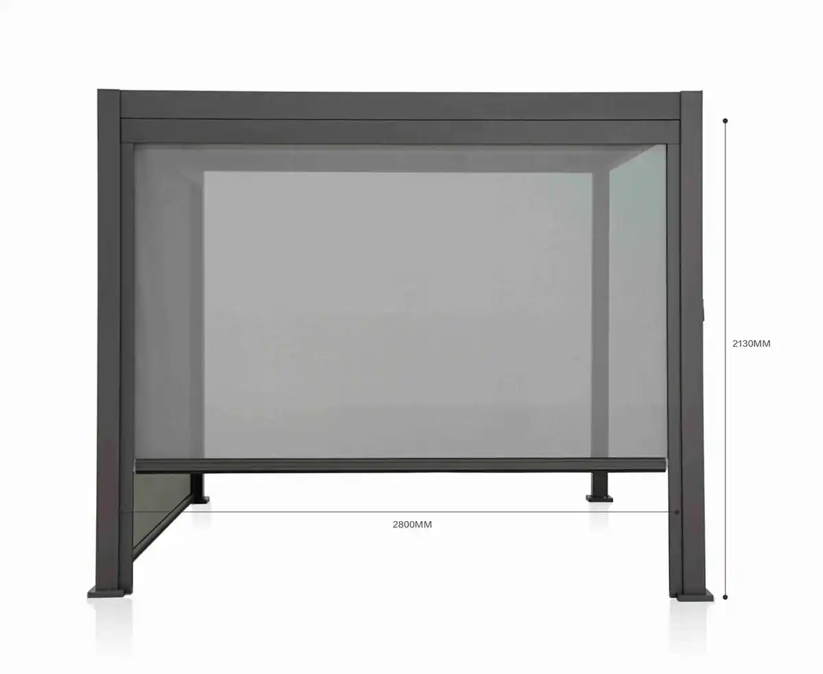 Bild 1 von 3-Meter-Vorhang mit Sonnen- und Windschutz Funktion für Pergola, ca. 282 x 227 cm - Anthrazit