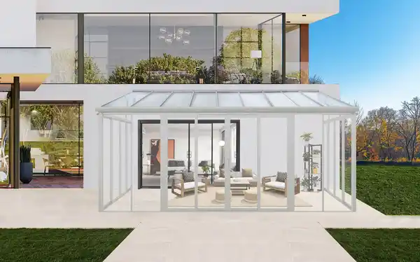 Bild 4 von Wintergarten aus Aluminium, ca. 300 x 548 x 312 cm - Weiß