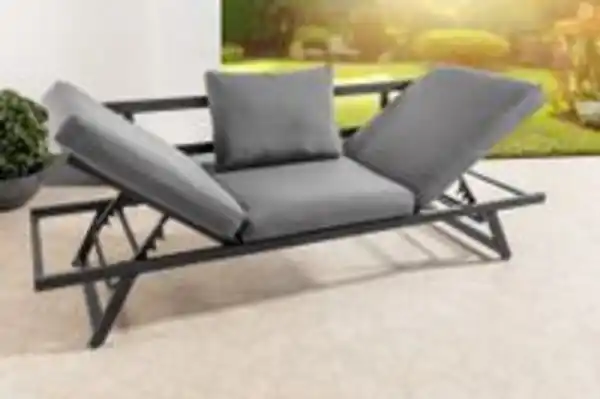 Bild 3 von 7tlg. Alu-Loungebank Arruzo mit verstellbarem Kopfteil - ca. 200 x 69 x H 31-71 cm