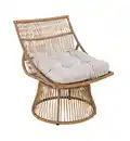 Bild 1 von Korbsessel Rattan mit Sitzpolster, ca. 87 x 70 x H 46/87 cm - Braun