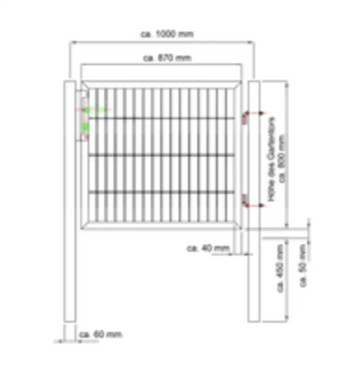 Bild 4 von Doppelstabmatten Gartentor, ca. 100 x 80 cm – Moosgrün