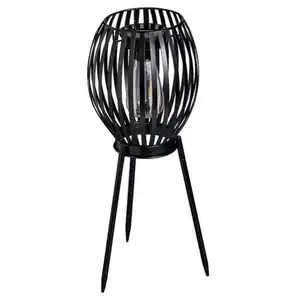 BELAVI Solar LED-Stehleuchte, Streifen, Schwarz