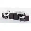 Bild 1 von 33tlg. Polyrattan-Sitzgruppe CUBE 4+8 mit platzsparendem Würfelsystem - Braun