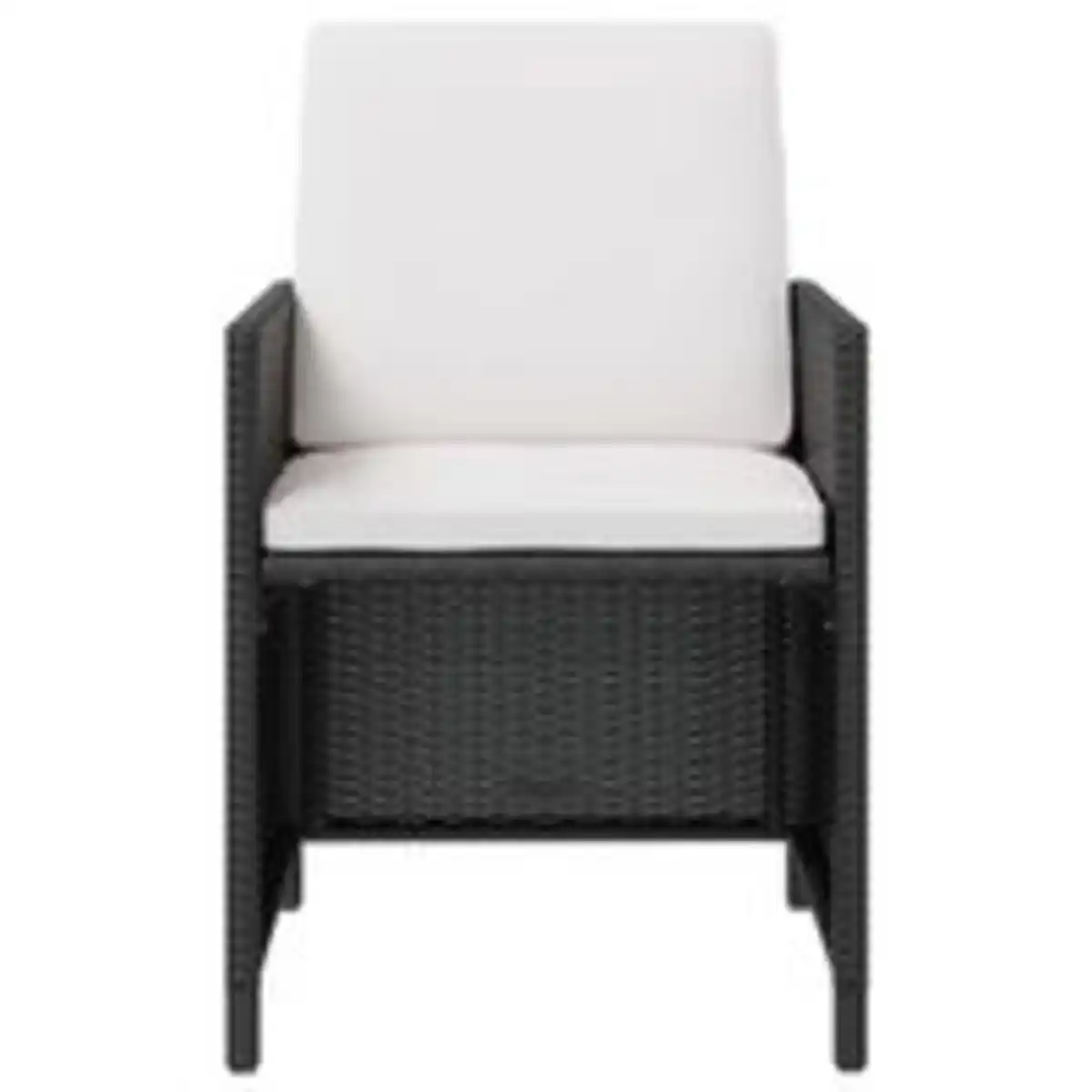 Bild 4 von 19tlg. Dining-Set mit Holztischplatte inkl. Polsterauflagen aus Poly-Rattan - Schwarz/Creme