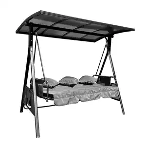 Outdoor 3-Sitzer Hollywoodschaukel, ca. 194 x 114 x 176 cm - Grau