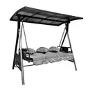 Bild 1 von Outdoor 3-Sitzer Hollywoodschaukel, ca. 194 x 114 x 176 cm - Grau