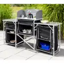 Bild 2 von Campingküche XL Windschutz und rollbarer Arbeitsplatte, ca. 173 x 41 x 80 cm - Schwarz