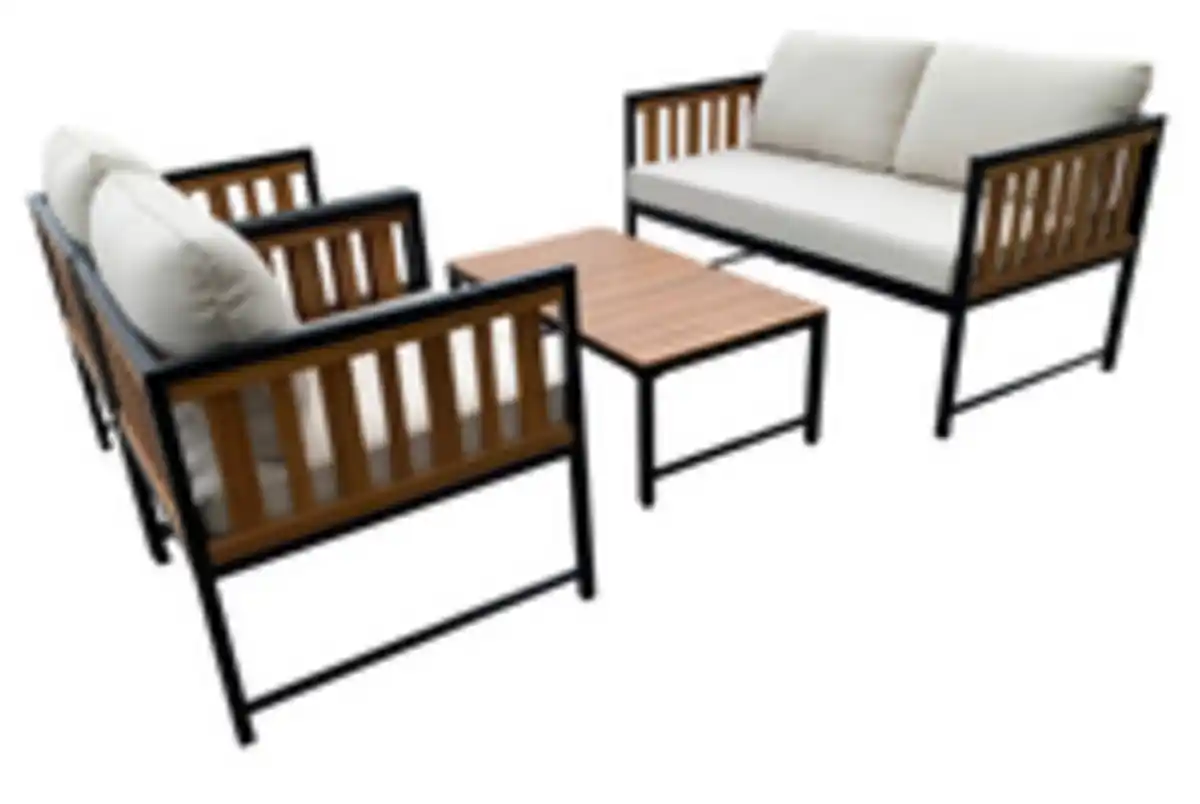 Bild 4 von 11 tlg. Outdoor Sitzgruppe aus Akazienholz - Beige