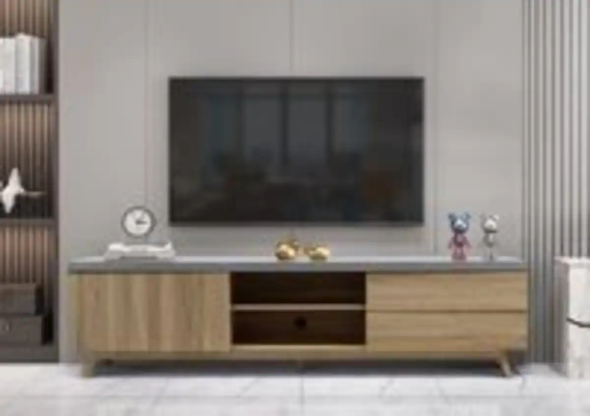 Bild 2 von TV-Schrank mit Schubladen und Push-Open-Funktion, ca. 200 x 39,5 x 53 cm – Betonoptik