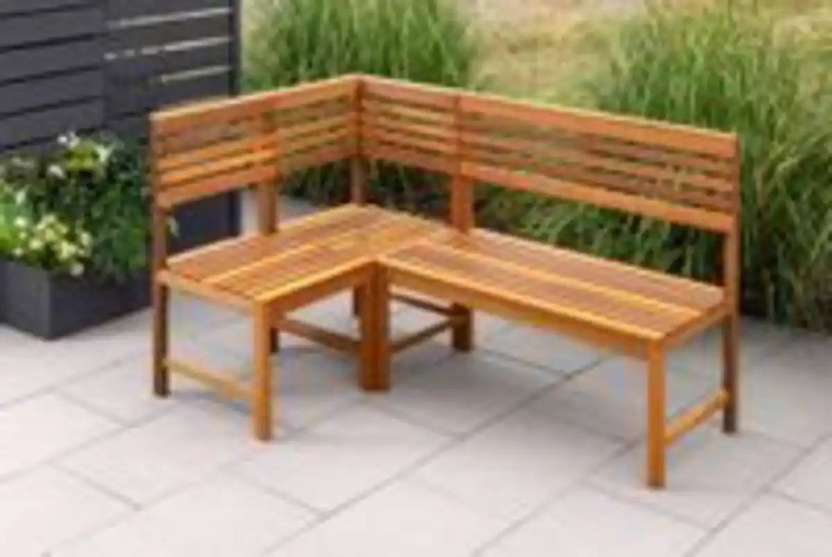 Bild 3 von Balkontisch mit Eckbank, ca. 100 x 50 x 74 cm - Braun