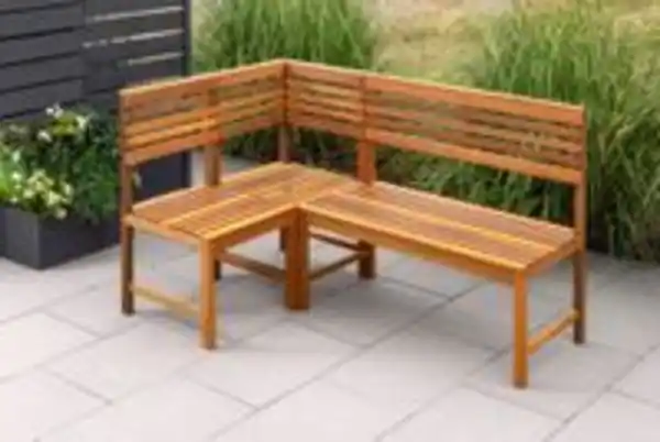 Bild 3 von Balkontisch mit Eckbank, ca. 100 x 50 x 74 cm - Braun