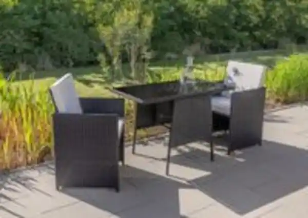 Bild 2 von 7tlg. Gartenset inkl. Polsterauflagen mit platzsparendem Würfelsystem - Schwarz