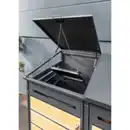 Bild 4 von 2er Mülltonnenverkleidung "Mülo" aus Edelstahl, ca. 142 x 78 x 131 cm - Anthrazit/Holzoptik